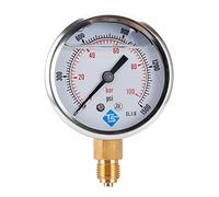 Medidor de presión de vacío lleno de glicerina, acero inoxidable, agua, aire, aceite, 0-100, 0-1500, 1/4 pulgadas, vacío digital inferior con glicerina