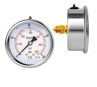 Medidor de presión hidráulico y de vacío 0 100 bar PSI con esfera de doble escala de 60 mm, Mpa/Psi y carcasa rellena de glicerina para un rendimiento industrial fiable (0-40 bar)