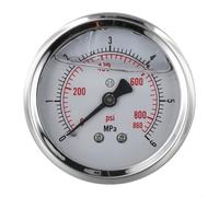 Medidor de presión hidráulico y de vacío 0 100 bar PSI con esfera de doble escala de 60 mm, Mpa/Psi y carcasa rellena de glicerina para un rendimiento industrial fiable (0-60 bar)