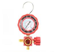 Medidor de presión refrigerante para R22/R410A/R32/R134A, manómetro de doble escala (-1 a 55 bar), conector de cobre y cristal, herramienta de aire acondicionado (rojo)