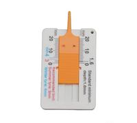 Medidor de profundidad de banda de rodadura de plástico de 0 a 20 mm para medir la profundidad de la banda de rodadura de los neumáticos, herramienta compacta y ligera con límites recomendados de 3 mm
