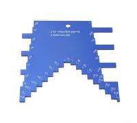 Medidor de profundidad de paso azul para enrutador y sierra de mesa hecho de aleación de aluminio con marcas imperiales para una configuración precisa de profundidad y altura de corte