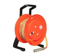 Medidor de profundidad de pozo, indicador de pozo profundo con sonda de acero inoxidable y cinta de acero, medidor de agua subterránea con pantalla de pico y luz indicadora