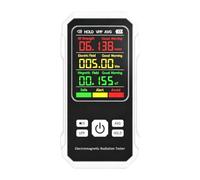 Medidor de radiación para el hogar con eléctrico, color blanco | Pantalla LCD retroiluminada, guía de alerta, comprobador de mano