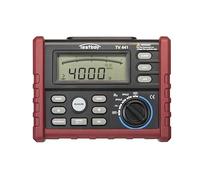 Medidor de resistencia de tierra digital Testboy TV 441, herramienta para electricistas (para comprobar la resistencia de tierra, apagado automático, LCD con pantalla de gráfico de barras), rojo/negro