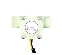 Medidor de riego de manguera de jardín Caudalímetro YF-S201 DC5-18V Sensor De Flujo Agua Líquida Interruptor Control 1-30L/min(WHITE)