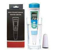Medidor de salinidad para acuario, 4 en 1, probador de sal multifuncional para piscinas, tanques de peces, acuario, probador de sal de piscina | Kit de prueba de salinidad de calidad de agua digital