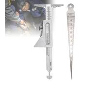 Medidor De Soldadura De 2 Piezas, Medidor De Soldadura Hi-Lo Y Medidor Cónico De 1-15 Mm (imperial/métrico), Acero Inoxidable Engrosado, Escala Precisa, Para Varios Ángulos,A