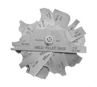 Medidor de soldadura de filete de acero inoxidable para inspección de soldadura, mide 1/8 a 1 pulgada y de 3,2 mm a 25,4 mm, métrico portátil y para herramienta imperial