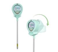 Medidor de Suelo 4 en 1, Analizador de Humedad, pH, Luz y Fertilidad | Kit de Prueba de Suelo para Plantas,Sin Pilas para Jardín, Césped y Plantas de Interior - Cabezal Ajustable de 90° a 180°