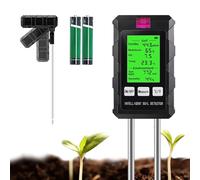 Medidor de Suelo 6 en 1, Medidor de Fertilidad del Suelo, Humedad, PH, Temperatura, Luz Solar y Humedad Ambiental, para Jardinería, Granja, Césped y Plantas en Macetas