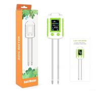 Medidor de suelo de 6 funciones para análisis de suelo de jardín Medición de pH Humedad Fertilidad Luz Temperatura y humedad con apagado automático después de 5 minutos
