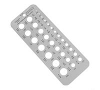 Medidor de taladro de acero inoxidable para medir diámetros de broca, perno y alambre, 29 tamaños de incrementos de 16 a 2 pulgadas, 64 pulgadas, color plateado