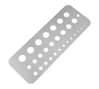 Medidor de taladro de acero inoxidable para medir tamaños de alambre de perno y brocas, 29 marcas fraccionales y decimales (incrementos de 1/16 a 1/2 pulgadas, 1/64 pulgadas