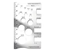Medidor de tamaño de tornillo: herramienta de medición de rosca métrica, construcción de regla de precisión, taller, automoción, metalurgia, hogar industrial | Herramienta de bricolaje de ingeniería d