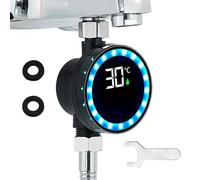 Medidor De Temperatura De Ducha - Monitor De Medición Impermeable De 3.66x2.72 Pulgadas, Indicador De Temperatura Del Baño Con Pantalla Digital LED | Tecnología Hidroeléctrica Para B