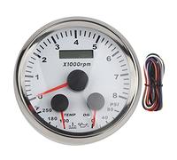 Medidor de temperatura de presión de aceite multifuncional de 85 mm y 3 pulgadas con tacómetro Motor paso a paso de 8000 RPM para barcos de 8 16 V Autocaravanas Yates Motocicletas