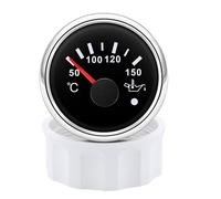 Medidor de temperatura del aceite de 2 "52mm con alarma, luz de 7 colores, indicador del medidor de temperatura del aceite de 50-150 ℃ Pantalla multicolor(Black silver)