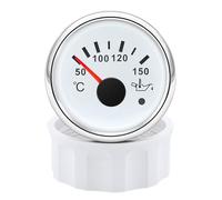 Medidor de temperatura del aceite de 2 "52mm con alarma, luz de 7 colores, indicador del medidor de temperatura del aceite de 50-150 ℃ Pantalla multicolor(White silver)