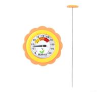 Medidor de temperatura del suelo impermeable con sonda de acero inoxidable 304 para evaluación del calor del suelo en tareas de horticultura y compostaje (verde)