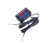Medidor de temperatura digital con pantalla dual LED, controlador de temperatura impermeable con sonda metálica NTC de 1 m, for interiores de automóviles y habitaciones, 1 unidad, DC4-28 V(Red Red)