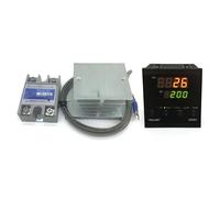 Medidor de temperatura digital, controlador de temperatura Pid, pantalla de dos líneas de 220 V, radiador, termopar K de 2 M y SSR de 40 A(HD901)