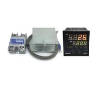 Medidor de temperatura digital, controlador de temperatura Pid, pantalla de dos líneas de 220 V, radiador, termopar K de 2 M y SSR de 40 A(HD701)