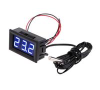 Medidor de temperatura digital para acuario - Termómetro de 12V para pecera | Pantalla electrónica resistente al agua colores rojo verde | Bajo consumo 18mA precisión 0.1°C sonda metálica cable 1