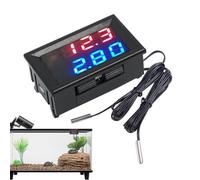 Medidor de temperatura industrial,medidor de temperatura industrial - Medidor de temperatura del acuario con doble pantalla LCD - -50-120 grados de temperatura del agua con 2 sondas impermeables