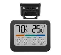 Medidor De Temperatura: Monitor De Temperatura Y Humedad De 9,3 X 7,3 X 1,9 Cm, Dispositivo Higrómetro, Higrómetro Digital De Pantalla Grande Y Colorido | Para Cuarto De Niños, Interior, Baño, Coche,