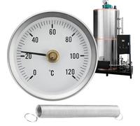 Medidor De Temperatura Para Tubo,63 Mm Acero Inoxidable Ajustable Suministros Domésticos,Termógrafo Tubería Calentada - Para Calderas, Intercambiadores, Caliente, Interior, Exterior,