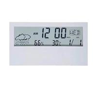 Medidor de temperatura y humedad de escritorio con pantalla de tiempo para termómetros de interior y hogar, higrómetro, medidores de pantalla grande