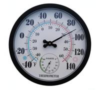 Medidor de temperatura y humedad para interiores y exteriores con pantalla analógica para dial diseñado para un monitoreo ambiental fiable (negro)