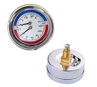 Medidor de temperatura y presión, 0-120 ℃ 0-10 Bar Mearsuring Rango 1/4 BSPT Rosca Conexión de montaje trasero