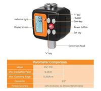 Medidor de torsión digital de alta precisión de 200/340 Nm, comprobador de torsión de llave de 1/2'' con función de alarma sonora, 4 unidades de torsión,Alta Compatibilidad(6-200N.m)
