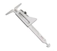 Medidor de tubos de soldadura de acero inoxidable de doble escala para orientación interior y grosor de pared mm/pulgadas 158 x 64 mm