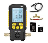 Medidor de vacío digital inteligente LM100, HVAC de 0 a 2000 mbar, resolución de 0,1 mbar, precisión de ±0,2% Medidor de vacío Compensación de temperatura Medidores HVAC con 4 unidades (Torr, inHg, m