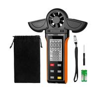 Medidor de viento WapoRich digital, anemómetro portátil, medidor de velocidad del viento, medición de humedad, temperatura, velocidad del viento con MAX/MIN/AVG para HVAC, vela, surf, drone RQ-5000K