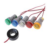 Medidor de voltaje CA LED Amperímetro con pantalla de corriente, 0-100 A, digital, LED, redondo(Blue)