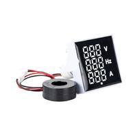 Medidor de voltaje CA LED Mini voltímetro amperímetro con pantalla LED, CA 60-500 V, 0-100 A, 20-75 Hz(White)