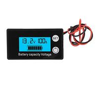 Medidor de voltaje CC LCD Probador de capacidad de batería a prueba de agua Monitor de voltaje preciso para paquetes de baterías de automóviles Material ABS 6.2x3.4x2cm (azul-impermeable)