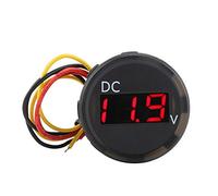 Medidor de voltaje digital, DC 0-100V Medidor de voltaje digital redondo impermeable, Panel de voltímetro LED Display para Coche Motocicleta Barco Marino ATV Caravanas