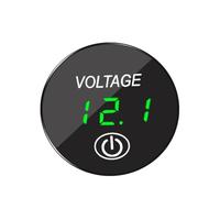 Medidor de voltaje digital LED para batería de coche de 12 V-24 V con interruptor táctil, pantalla roja/verde/azul para motocicleta, ATV, UTV, cámper, monitoreo de voltaje en tiempo real, material de