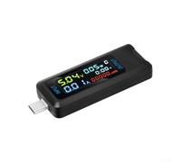 Medidor de voltaje y corriente USB multifuncional, probador de capacidad digital con pantalla IPS, mide voltaje, corriente, potencia, resistencia y tiempo, detecta protocolos de carga rápida (puerto