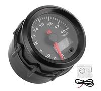 Medidor de voltímetro, 12V 52 mm Rango de voltaje 8-18 voltios 7 colores Lente ahumada Instrumento de automóvil Apto para coche de carreras de 12 V