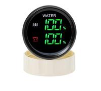 Medidor Digital de 52mm, medidor 2 en 1 de nivel de combustible/agua, medidor de temperatura de agua y aguas residuales con alarma for barco y coche Antivibración(A Water and Sewage)