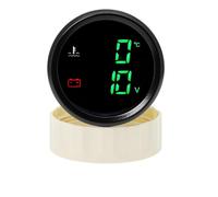 Medidor Digital de 52mm, medidor 2 en 1 de nivel de combustible/agua, medidor de temperatura de agua y aguas residuales con alarma for barco y coche Antivibración(A Temp and Volt)