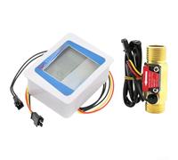 Medidor digital de flujo de agua de baja potencia con pantalla LCD, funciona con pilas, rango de 1-30 l/min, para riego y monitoreo industrial