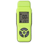 Medidor digital de humedad, medidor portátil de humedad para madera con pantalla LCD, detector de humedad para madera, bambú y papel, dispositivo de prueba de humedad con apagado a (Verde)