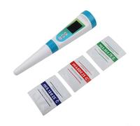 Medidor digital de pH de alimentos y probador de temperatura para masa de carne semisólida con sonda puntiaguda de acero inoxidable de alta precisión 0.01 rango de pH 0-14